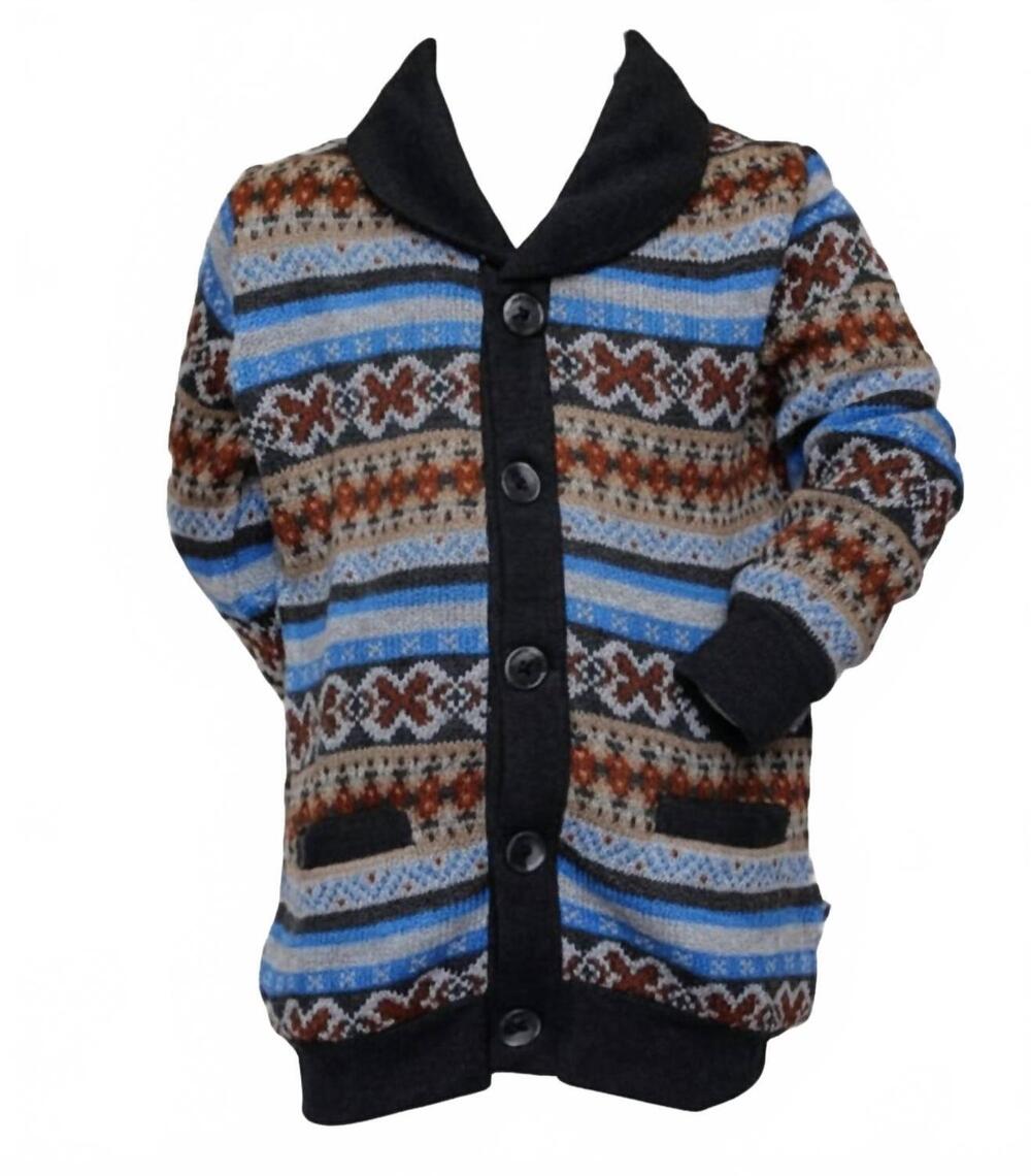 NEW FORE AXEL & HUDSON kids norwegian cardigan in multicolored